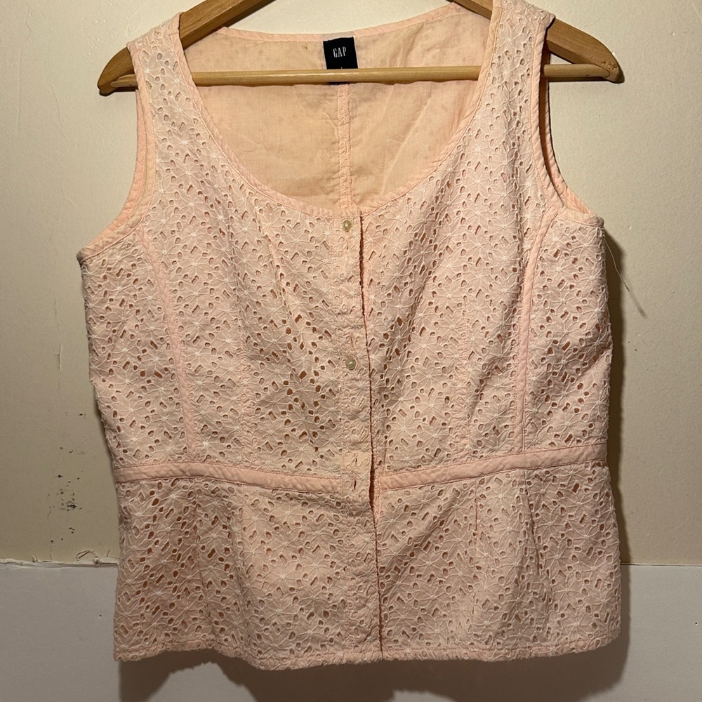 GAP Cream Peplum Tank Top Sleeveless
